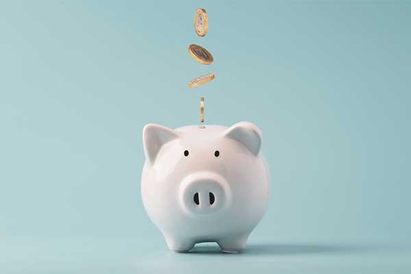 Piggy bank collecting money